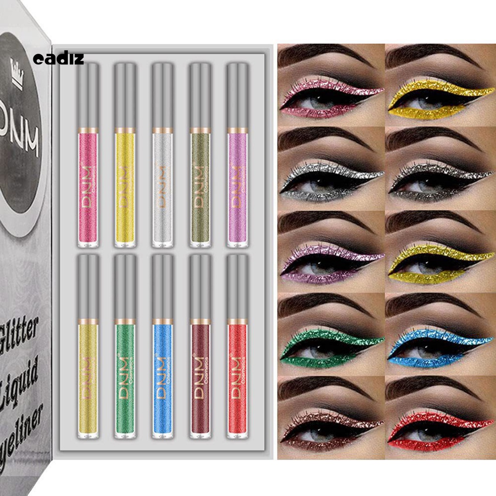 Set 10 Bút Kẻ Mắt Dạng Lỏng Chống Nước Lâu Trôi Tiện Dụng