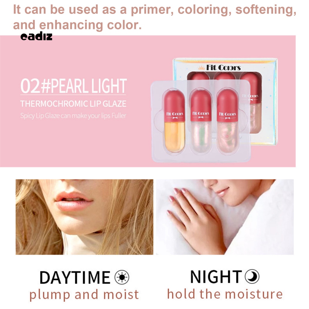 1 Set Son Môi 3X3Ml Hình Viên Con Nhộng Màu Sắc Tươi Tắn Lâu Trôi Không Bết Dính Và Thay Đổi Màu Theo Nhiệt Độ Cho Nữ