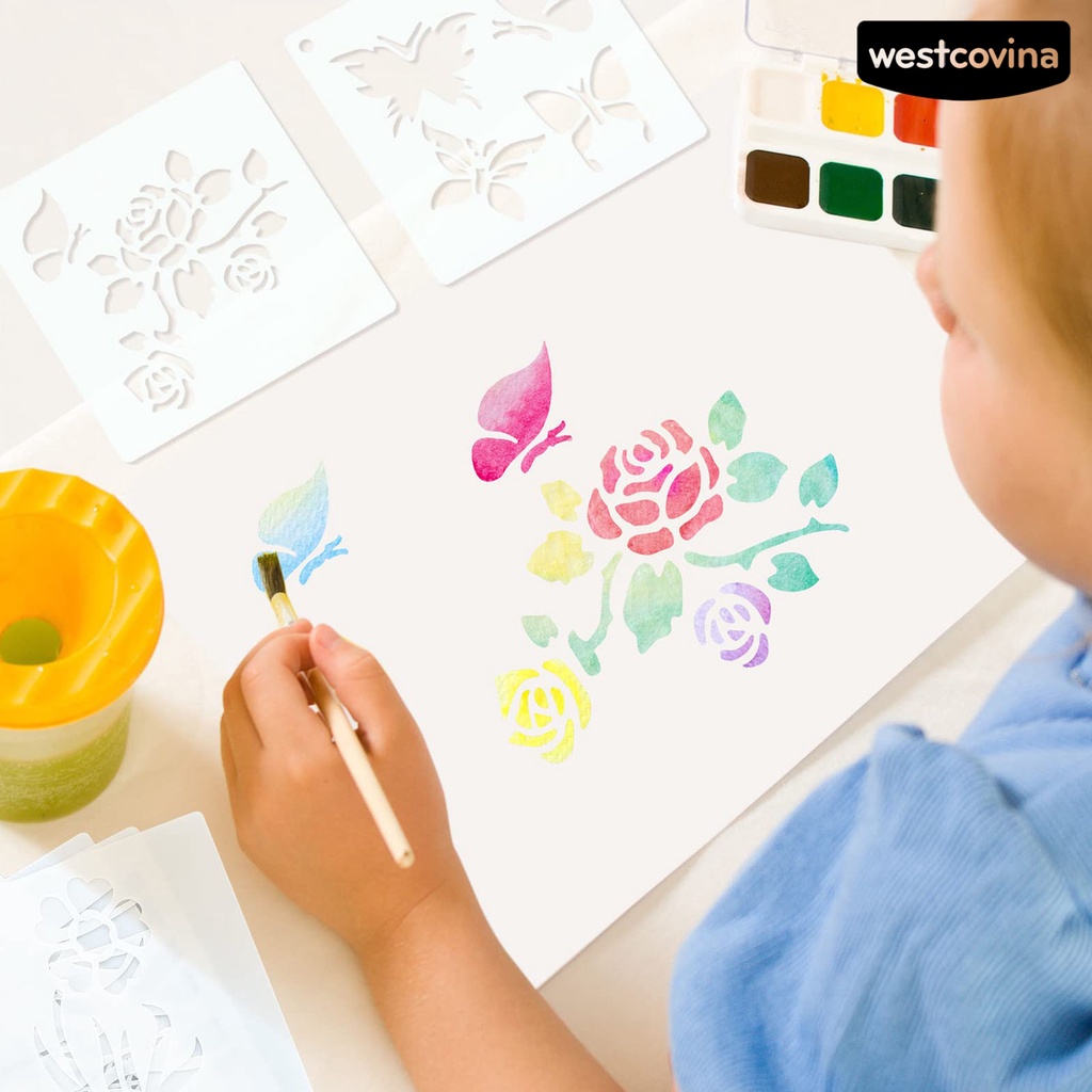[WSTN] [WSTN]✎Bộ 60 Khuôn Vẽ Tranh Hình Hoa Lá Thú Cưng Khoét Rỗng Tái Sử Dụng Được