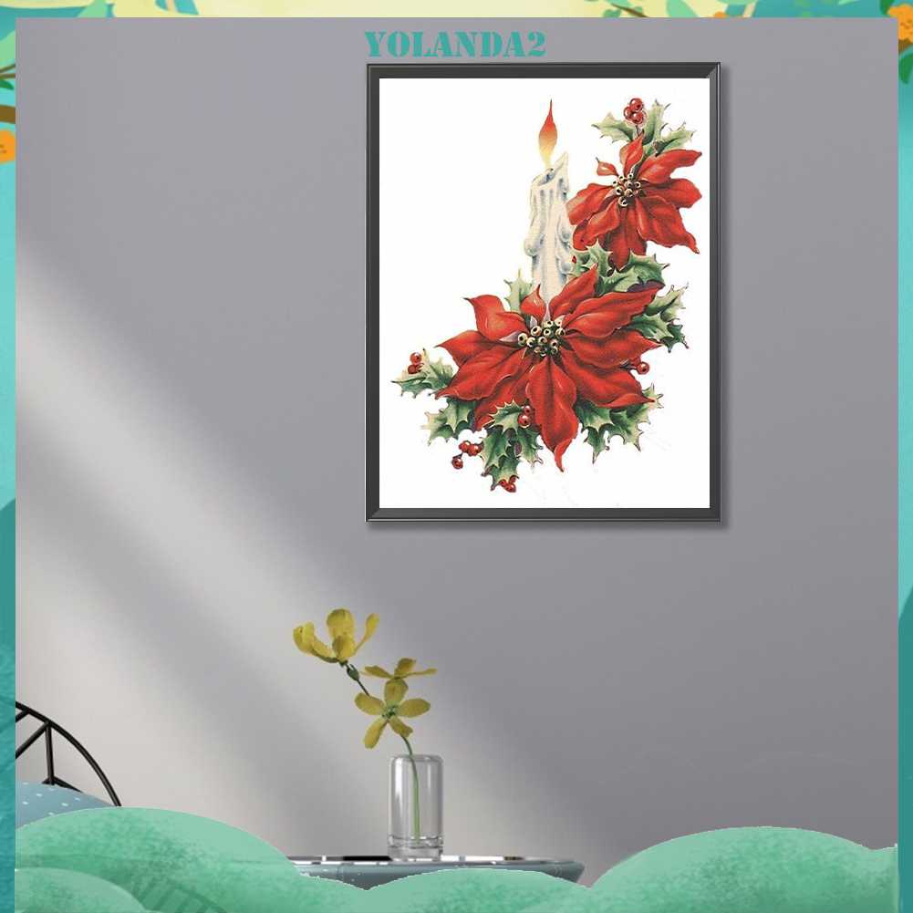 Tranh Đính Đá Kim Cương Toàn Bộ 5D DIY Hình Vẽ Hoa Nến