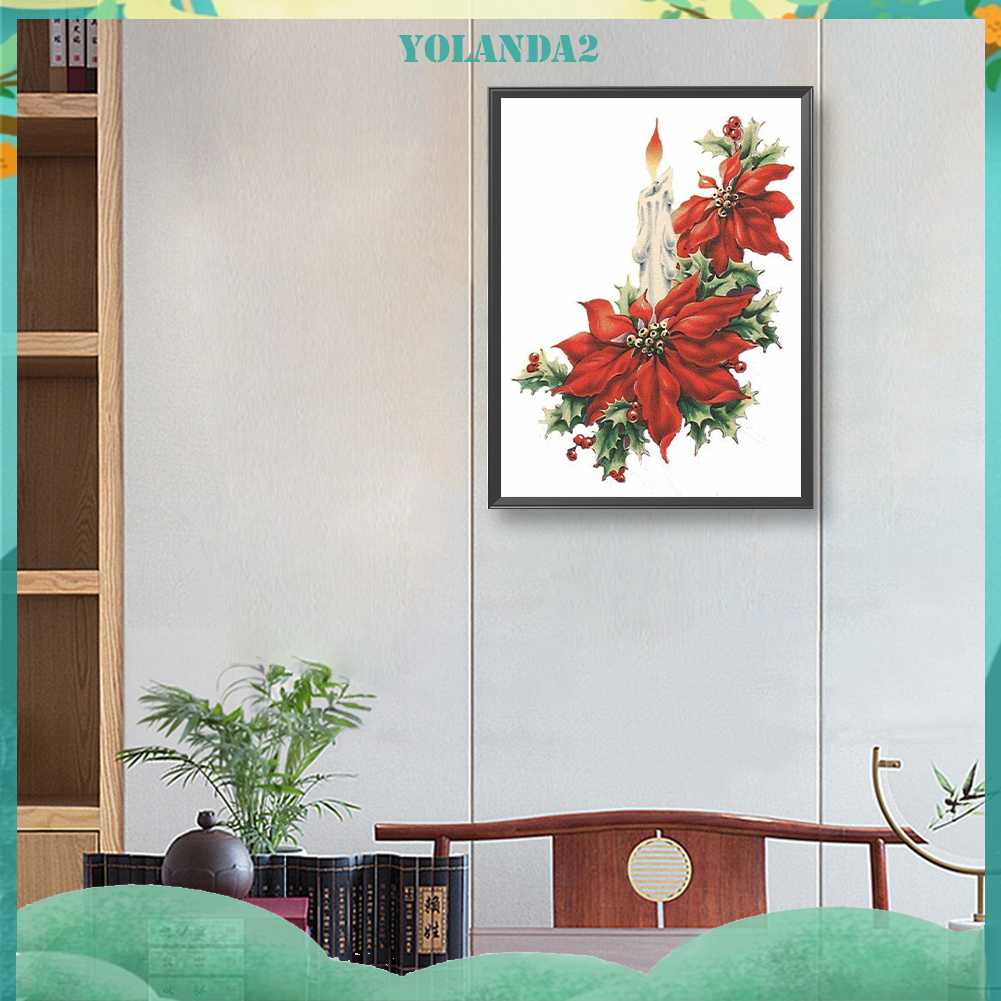 Tranh Đính Đá Kim Cương Toàn Bộ 5D DIY Hình Vẽ Hoa Nến