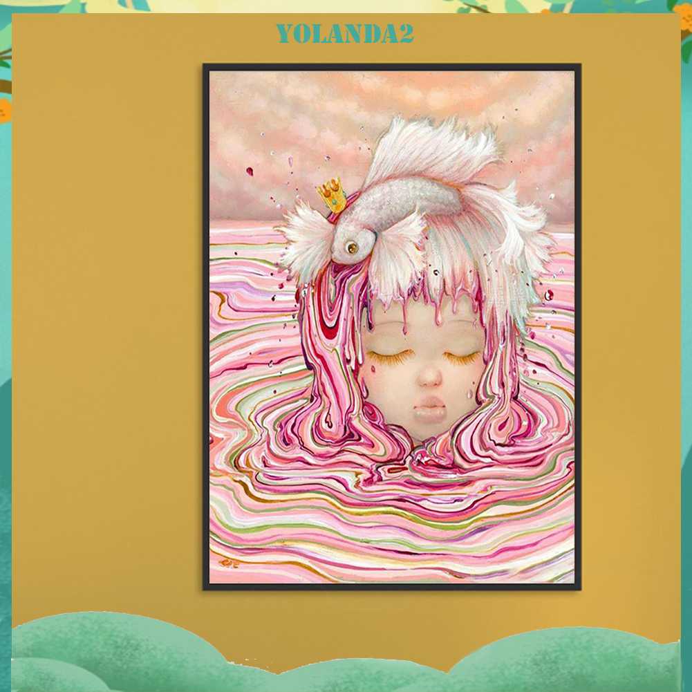 Tranh Đính Đá Kim Cương Toàn Bộ 5D DIY Hình Vẽ Cô Gái Trang Trí Nhà Cửa