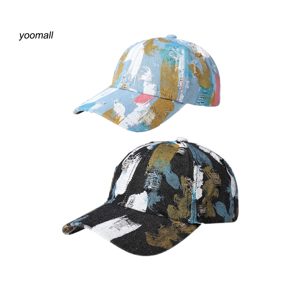 Mũ Lưỡi Trai Họa Tiết Graffiti Thiết Kế Rách Màu Sắc Tươi Sáng Phong Cách Hip Hop Thời Trang Cho Nam Và Nữ