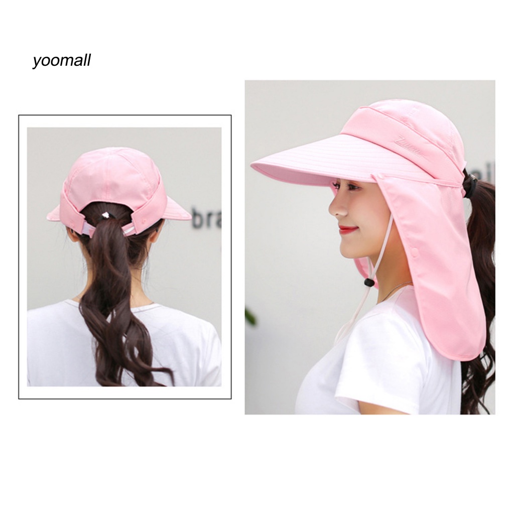 Mũ Chống Nắng Vành Rộng Xoay 360 Độ Màu Trơn Thời Trang Mùa Hè Cho Nữ