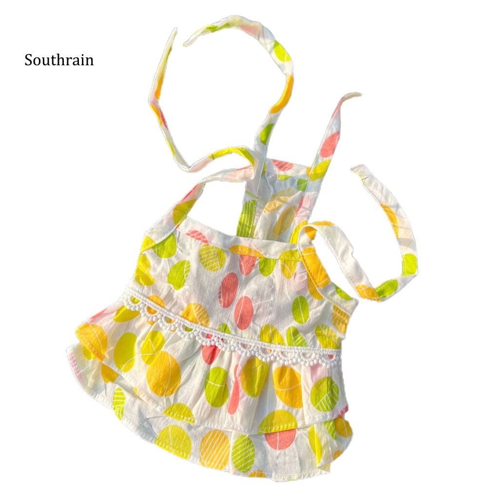 Đầm Hai Dây Dáng Dài In Họa Tiết Tươi Mới Thời Trang Cho Cún Cưng