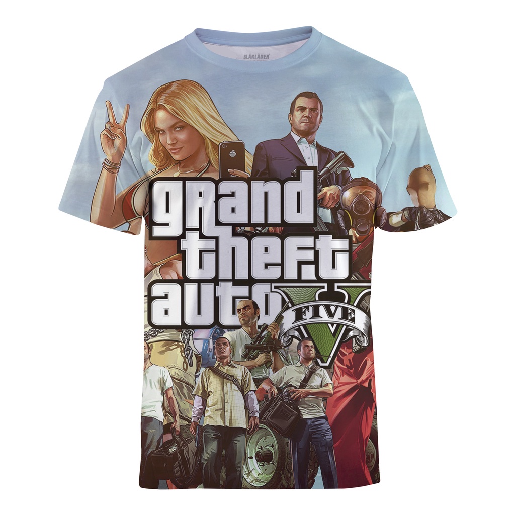 Áo Thun Nam Tay Ngắn Cổ Chữ V Gta 5 Thời Trang