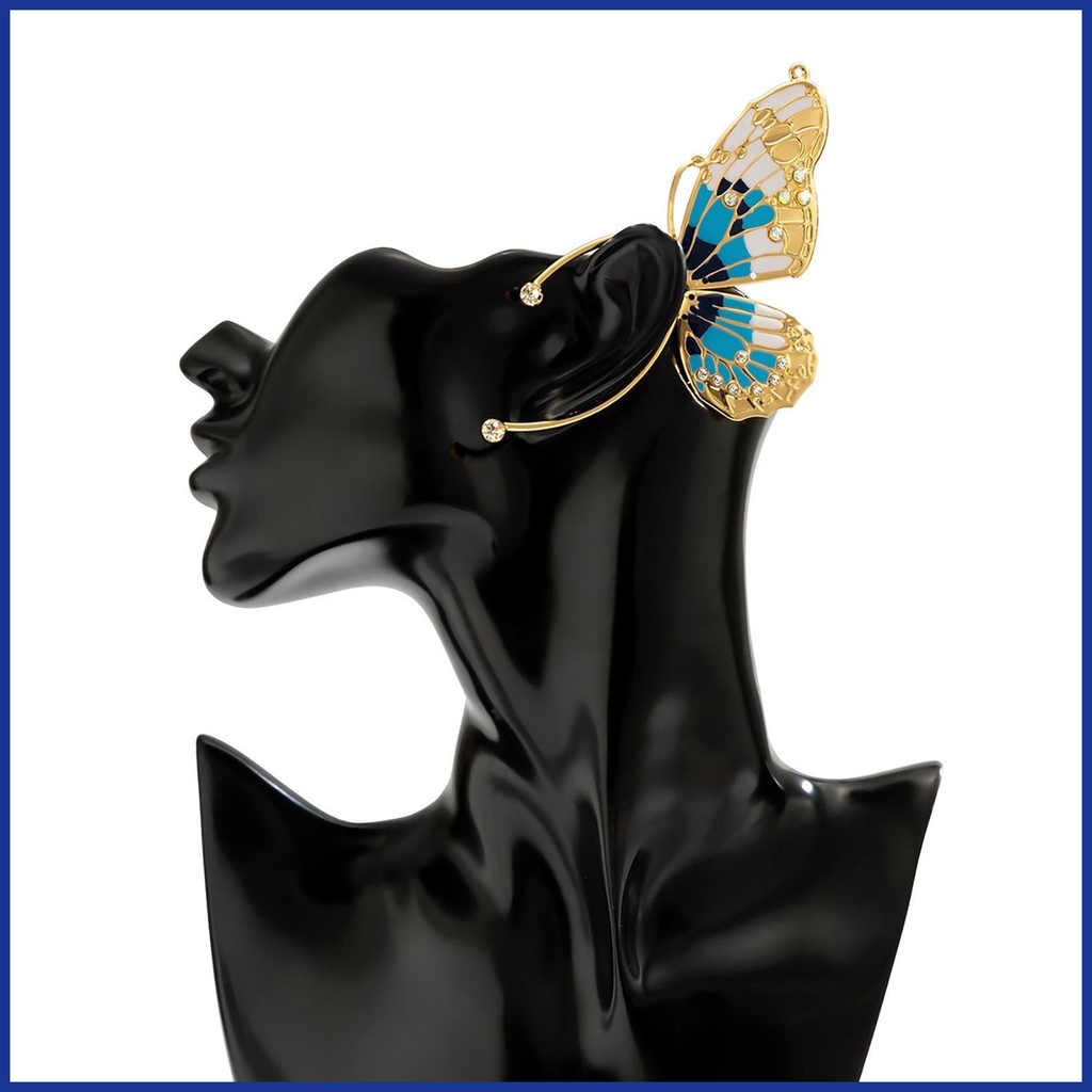 Khuyên Kẹp Vành Tai Hình Bướm Đính Đá Cho Bé Gái