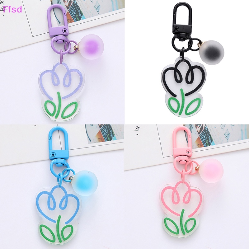 {Ffsd} Móc Khóa Acrylic Hình Hoa Tulip Nhiều Màu Tươi Tắn Sáng Tạo Hợp Thời Trang DIY Dành Cho Nữ * Bán Chạy *