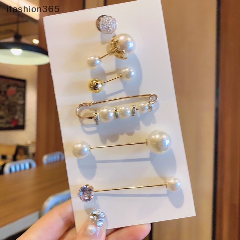Set 4 / 6 Ghim Cài Áo / Chân Váy Đính Đá / Ngọc Trai Thời Trang Diy Cho Nữ