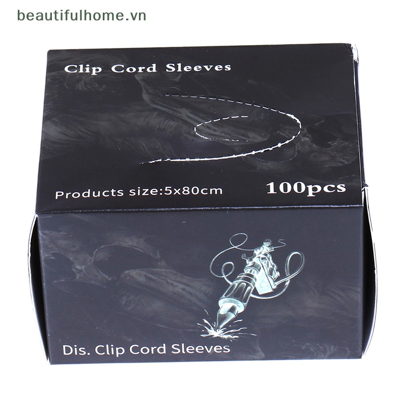 Bộ 100 Túi Đựng Dây Máy Xăm Màu Đen Dùng Một Lần Tiện Dụng