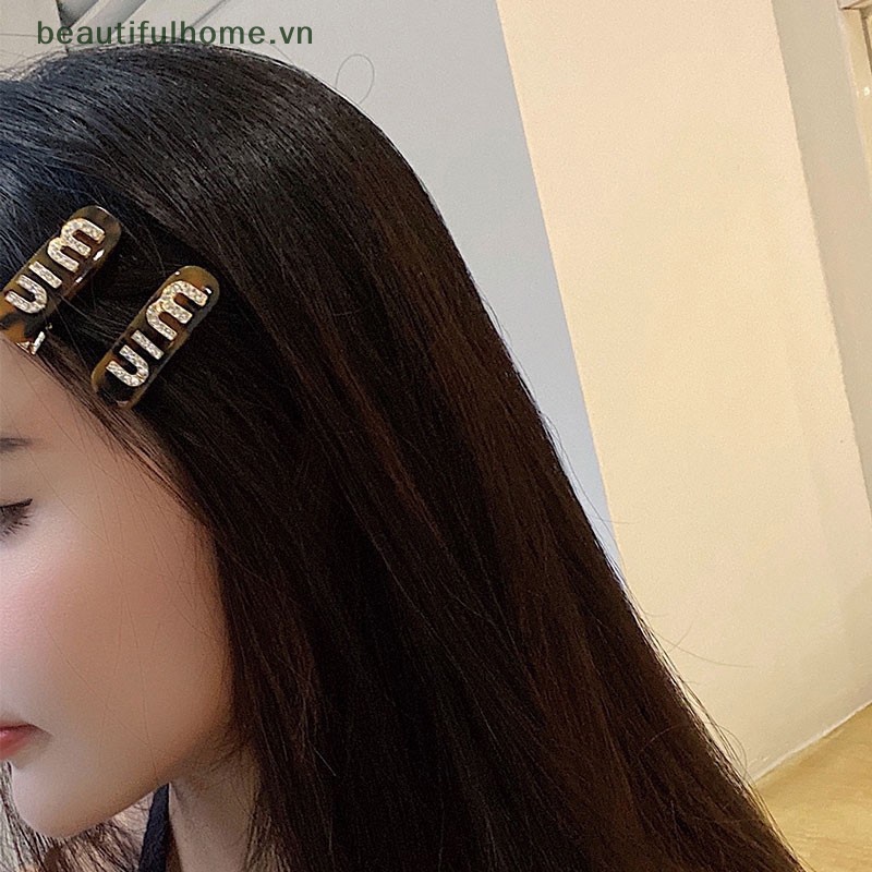Kẹp Tóc Đính Đá Pha Lê Họa Tiết Chữ Cái Phong Cách Bohemian