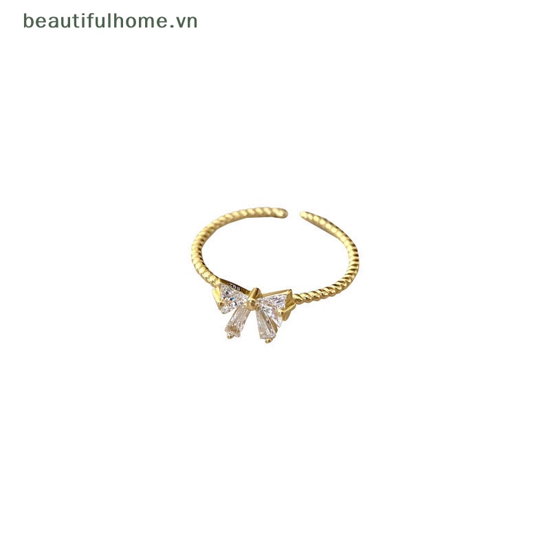 [beautifulhome] Nhẫn Công Chúa Đính Đá Zircon Hình Nơ Thời Trang Ngọt Ngào Tinh Tế Làm Quà Tặng Sinh Nhật Cho Nữ [beauty]