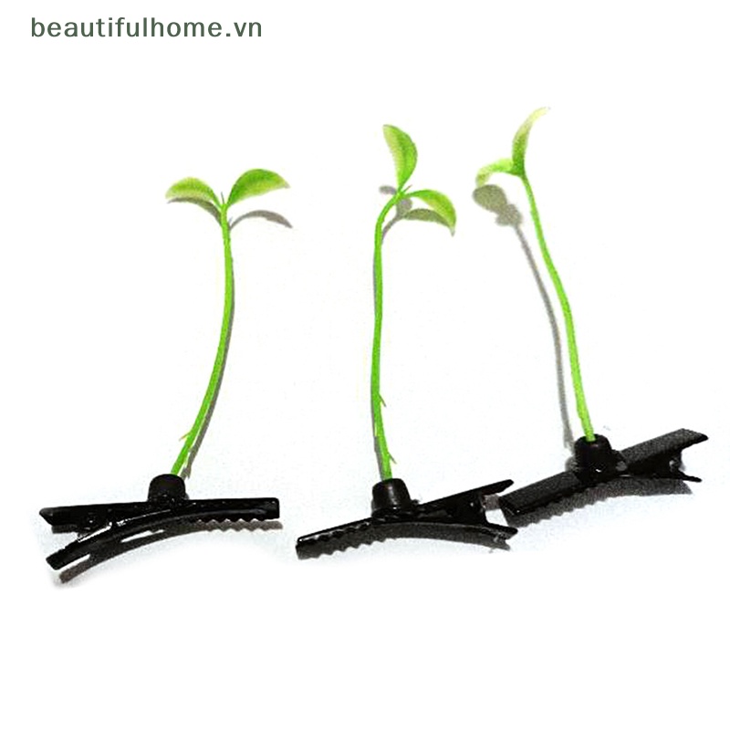 Set 4 Kẹp Tóc Cỏ Vui Nhộn Thời Trang Unisex