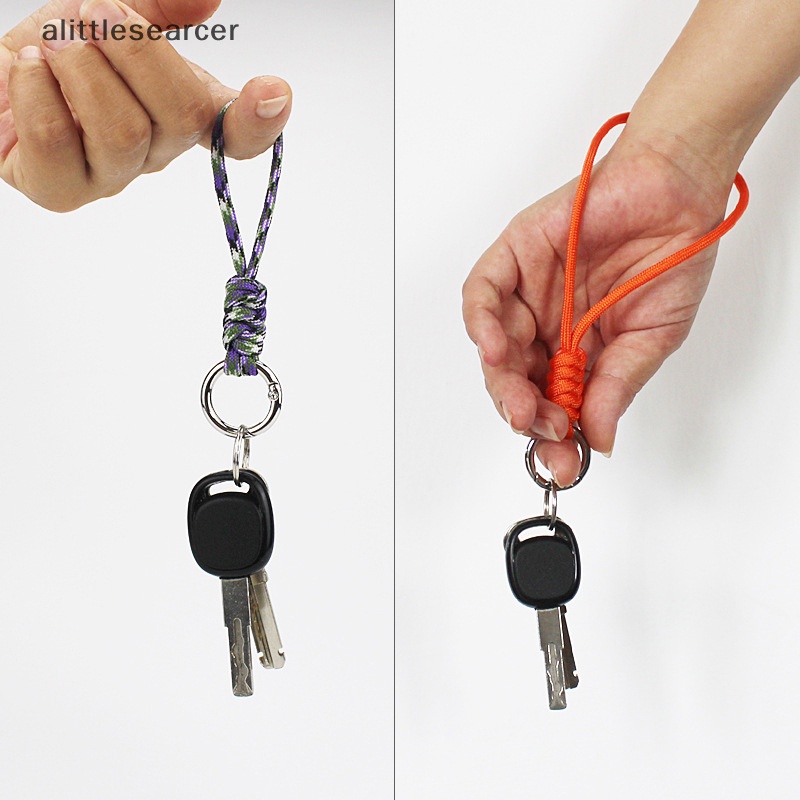 Móc Khóa Dây Thừng Bện Ngắn Màu Sắc Chất Lượng Cao Chống Mất Tích Hợp Móc Khóa Xe Hơi
