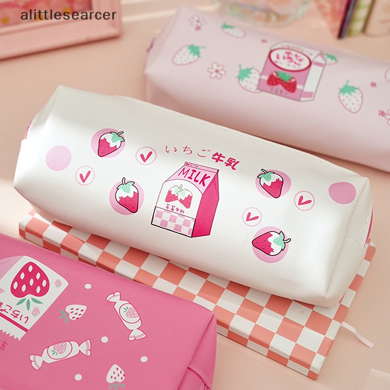 Bóp Viết In Hình Trái Dâu Dễ Thương Sức Chứa Lớn