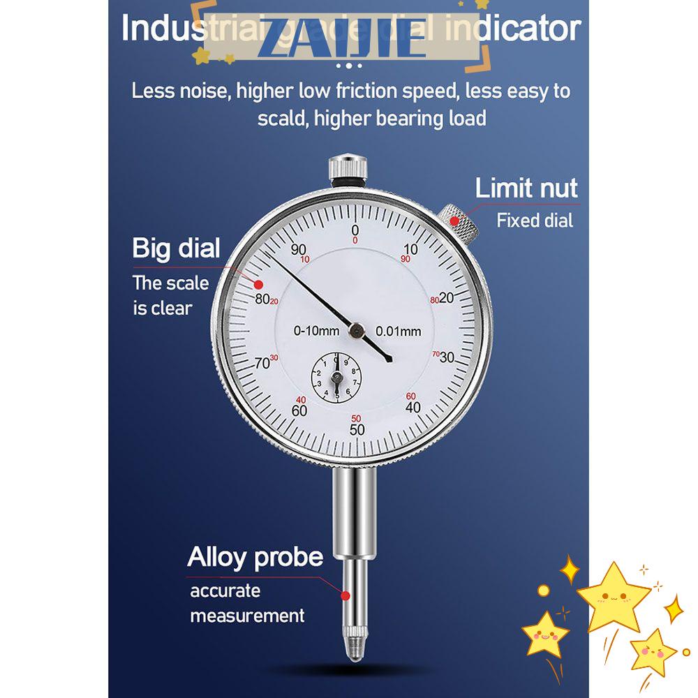 Đồng Hồ Đo Tốc Độ Phản Xạ Mặt Sau 0-10mm Và Chỉ Báo Thép 24 Số Zaijie