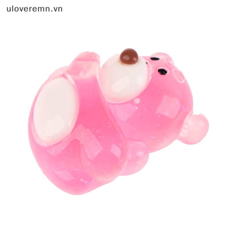 Bộ 5 Gấu Dâu Tây Mini Bằng Nhựa Phát Quang Trang Trí Sân Vườn