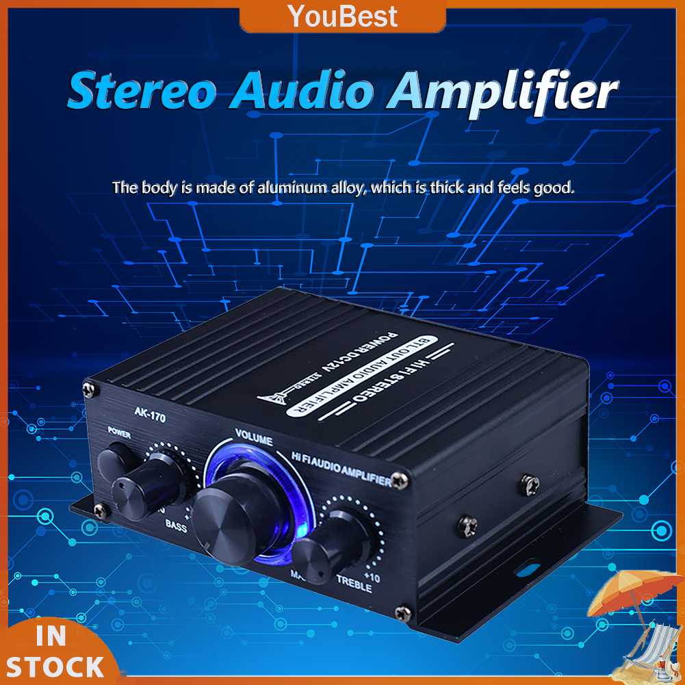 Set 1-5 Bộ Khuếch Đại Âm Thanh Ak-170 Hifi 200X200W Hai Kênh Chuyên Dụng Cho Xe Hơi / Nhà Cửa