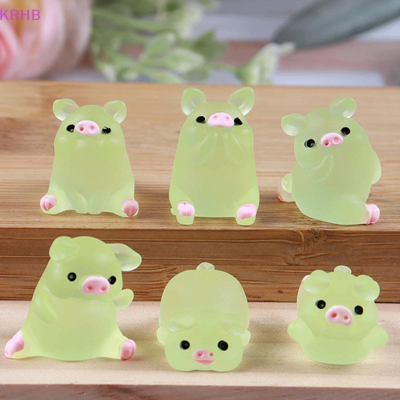 Set 10 Chú Heo Nhựa Dễ Thương Dùng Để Trang Trí Điện Thoại / Sổ Tay Mới