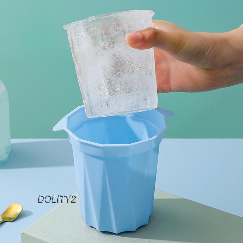 Khay Silicone Làm Đá Viên Hình Trụ 2 Ngăn Tiện Dụng Mang Theo Du Lịch Cắm Trại