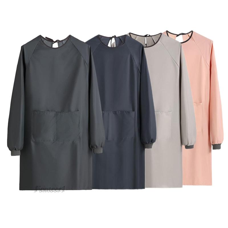 [Fenteer1] Áo Khoác Chống Nước Tay Dài Có Túi Màu Đen