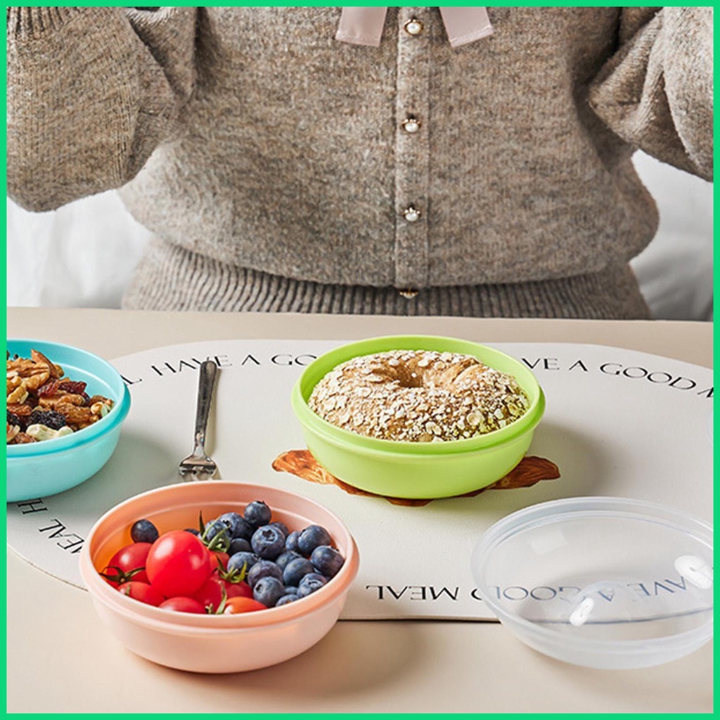 Hộp Đựng Bánh Mì Hình Tròn Có Nắp Đậy Kín Khí Tiện Dụng