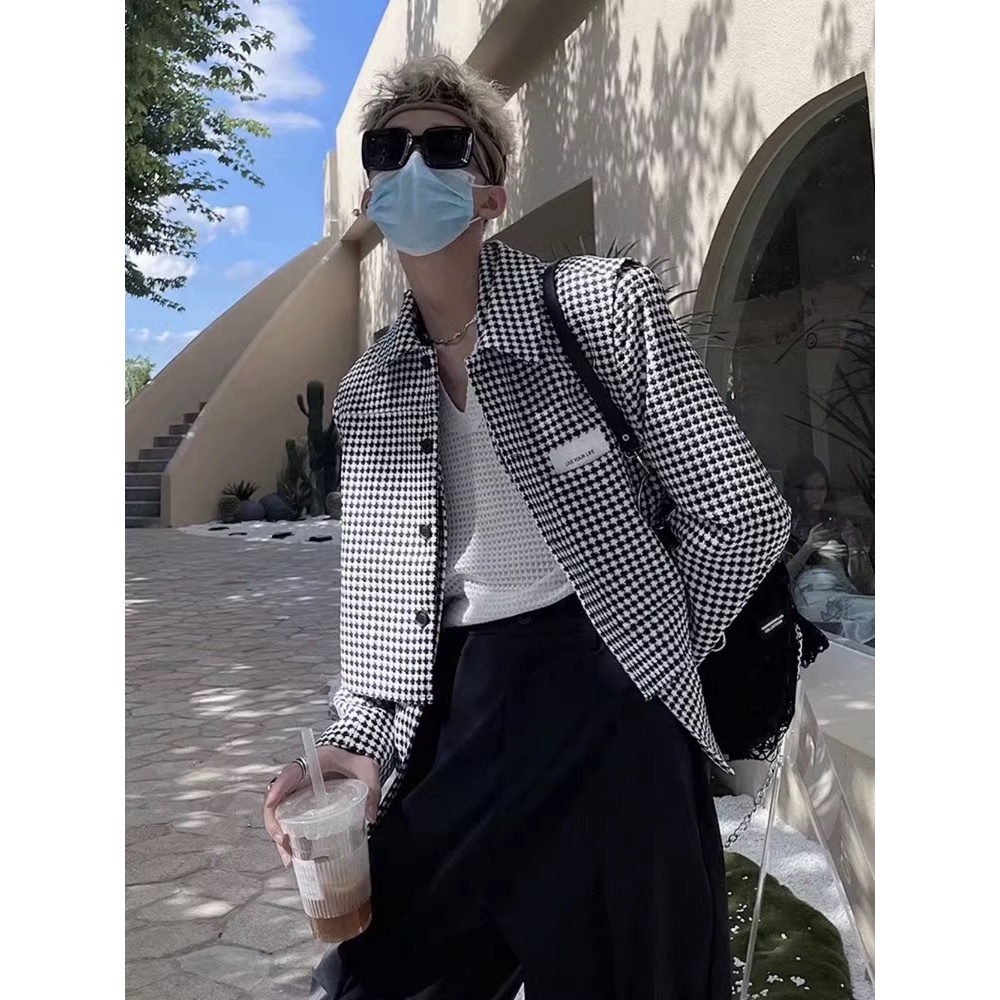 Áo Khoác Không Tay Họa Tiết Caro Phong Cách Mỹ Cao Cấp Cho Nam