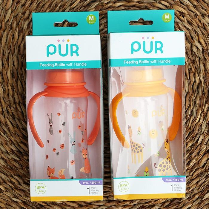 PURE NATURE - BÌNH SỮA PP CỔ THƯỜNG CÓ QUAI PUR 250ML