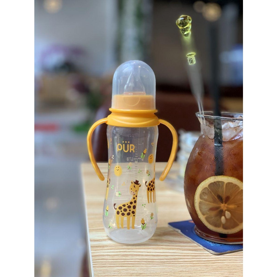 PURE NATURE - BÌNH SỮA PP CỔ THƯỜNG CÓ QUAI PUR 250ML