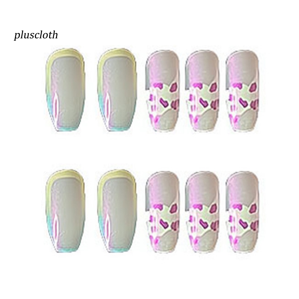 1 Bộ Móng Tay Giả Che Phủ Toàn Diện Tháo Rời Được Chống Phai Màu Cầu Vồng Cho Salon