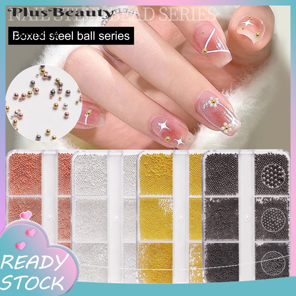 1 Hộp Hạt Thép Ba Chiều Đính Móng Tay Nghệ Thuật