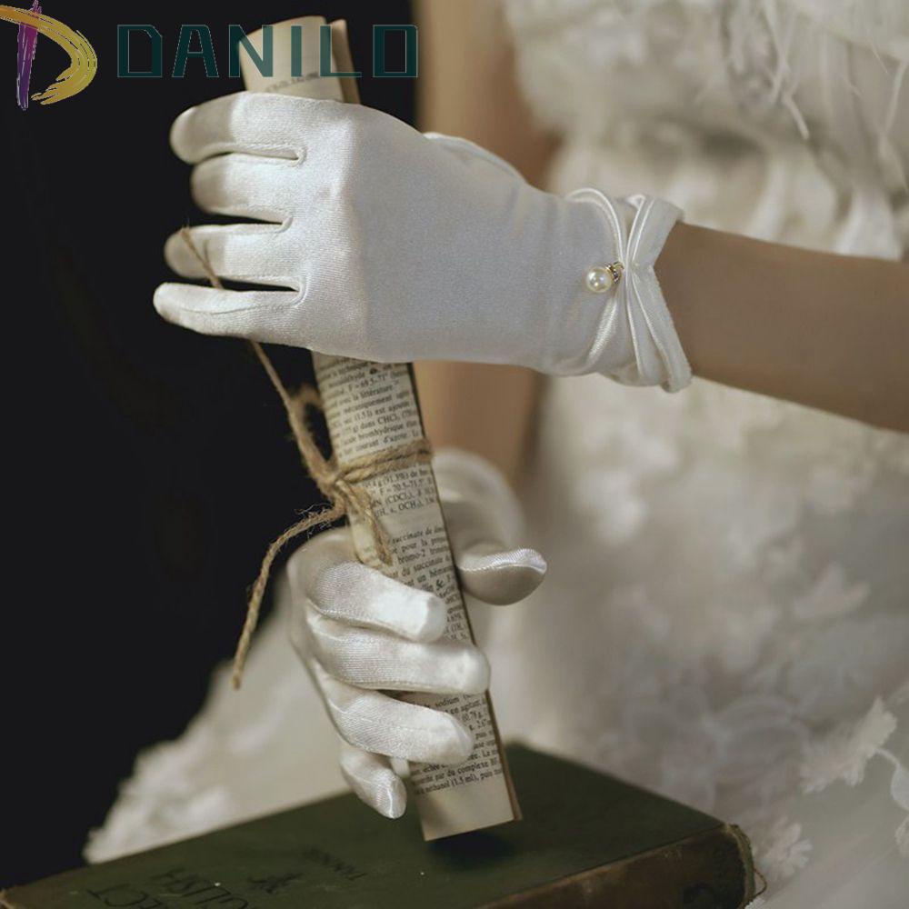 Găng Tay Hở Ngón Vải Satin Chống Tia UV Cho Nữ