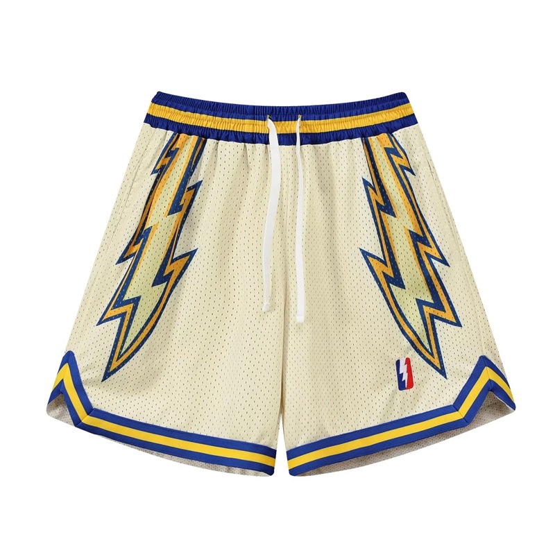 Quần Short Thể Thao Phối Lưới Hai Lớp Thoáng Khí Phong Cách Retro Cho Nam Nữ