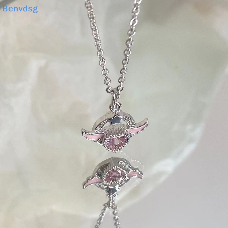 Benvdsg &gt; Vòng cổ Bạc Mặt Cánh Thiên Thần Đính Đá Zircon Hồng Thanh Lịch Đơn Giản Cho Nữ well