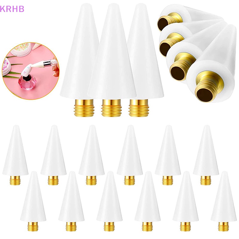 Krhb Set 5 Đầu Bút Sáp Chấm Bi Đính Đá Thay Thế Dành Cho Làm Móng Tay Mới