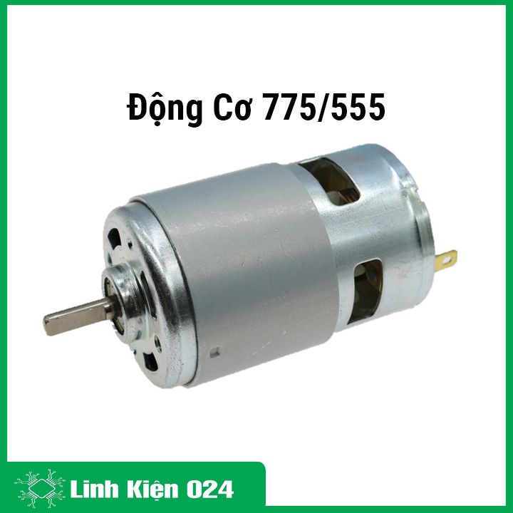 Combo động cơ chế quạt tích điện 12V dùng motor 775 / 555 siêu khỏe, trục nối motor kèm phụ kiện lắp