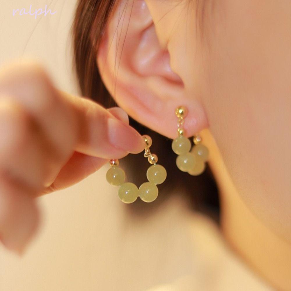 Khuyên Tai Tròn Đính Hạt Phong Cách Vintage Thanh Lịch Cho Nữ