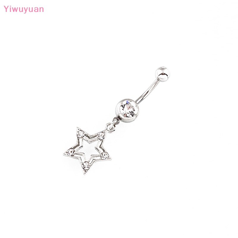 Khuyên Rốn Bằng Thép Không Gỉ Đính Đá Hình Ngôi Sao Thời Trang Mới