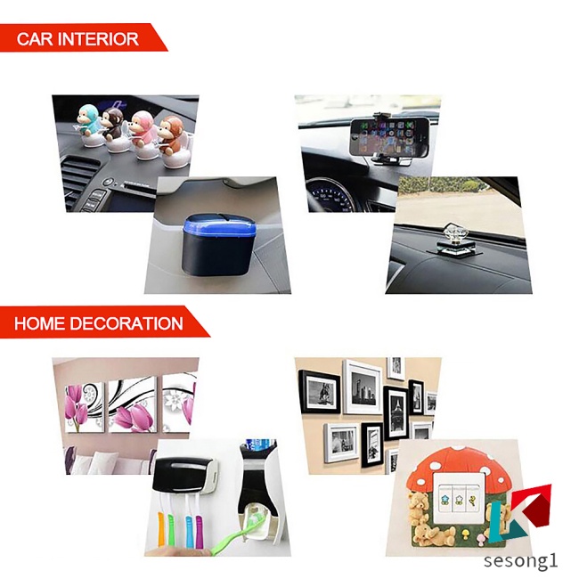 Băng Keo Hai Mặt Silicon Trong Suốt 300cm Độ Dính Cao Không Để Lại Dấu Vân Tay Cho Xe Hơi