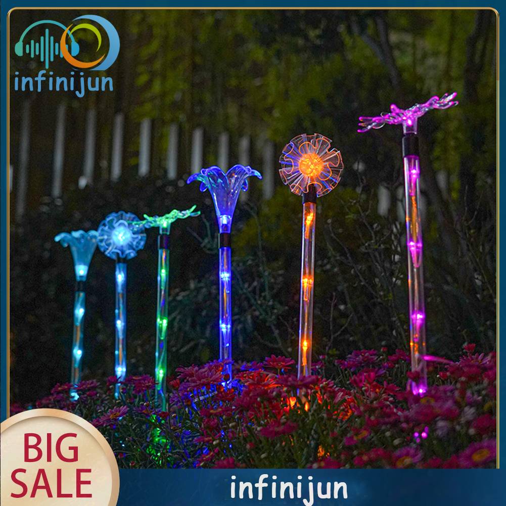 1 Đèn LED 6 Bóng Sử Dụng Năng Lượng Mặt Trời Cho Lối Đi Sân Vườn