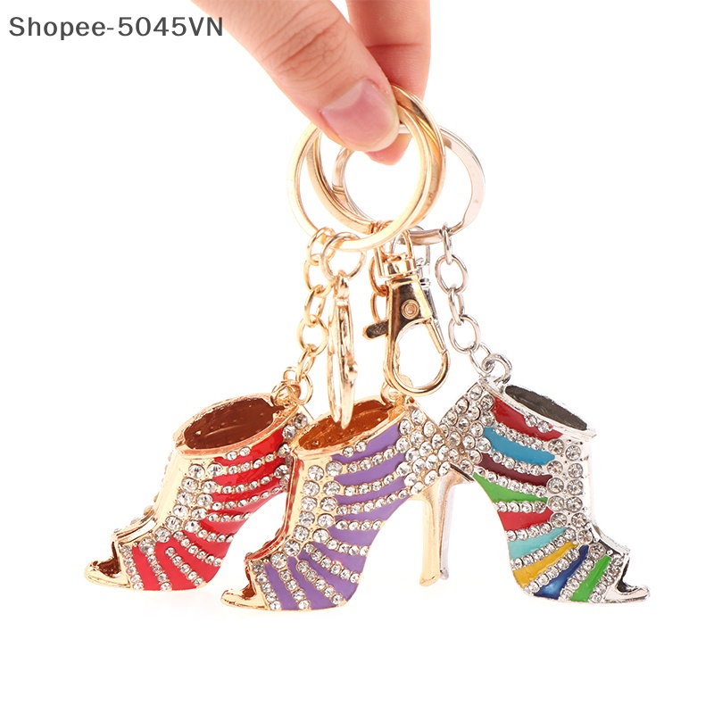 Móc Khóa Hình Giày Cao Gót Đính Đá Thời Trang