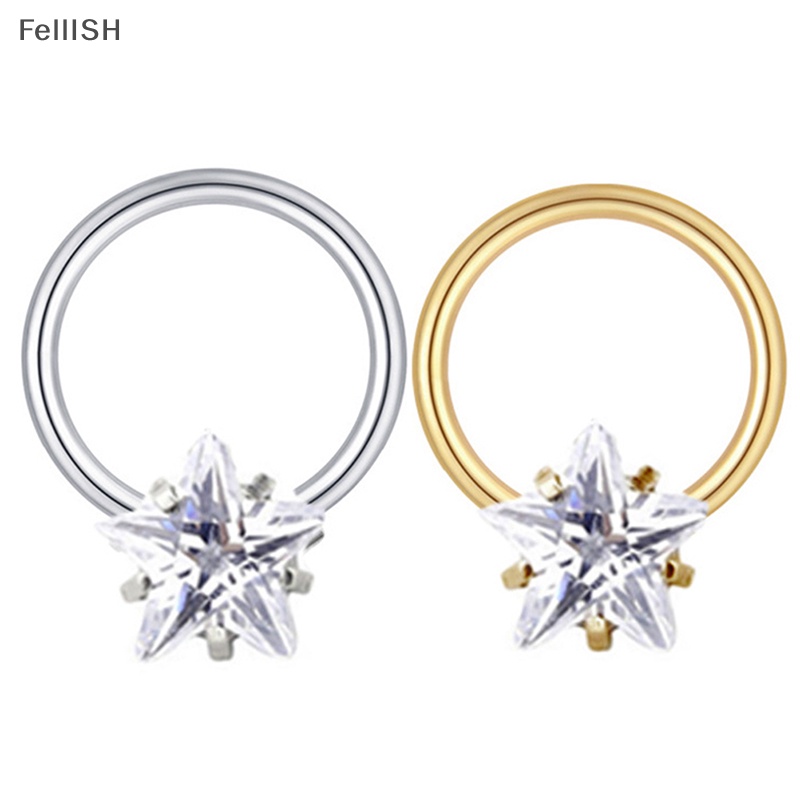 Khuyên Xỏ Mũi Bằng Thép Không Gỉ 439br Đính Kim Cương Giả