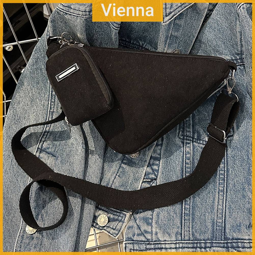 Túi Xách Đeo Chéo Hình Tam Giác Có Khóa Kéo Thời Trang Cho Nữ