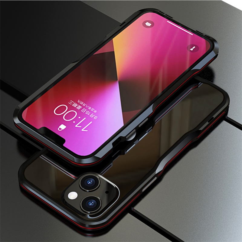 Ốp Điện Thoại Viền Kim Loại Cho iPhone 14 13 12 11 Pro max Mini 14Plus