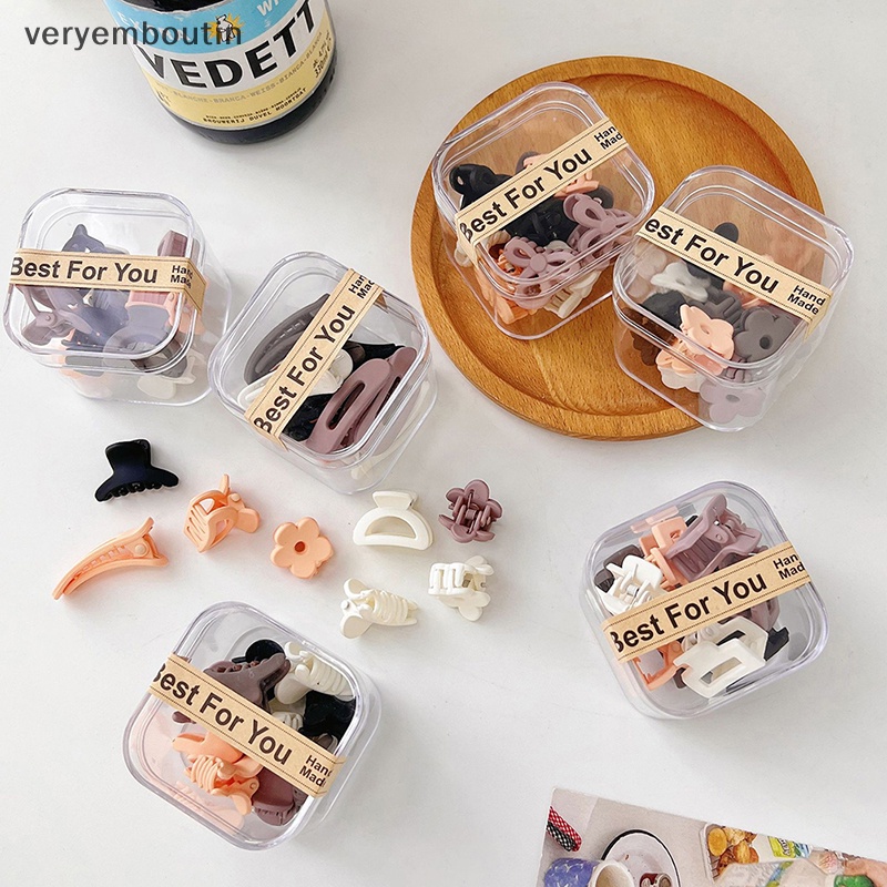 Set 10 Kẹp Tóc Càng Cua Mini Bằng Nhựa Nhám Thời Trang Cho Bé Gái