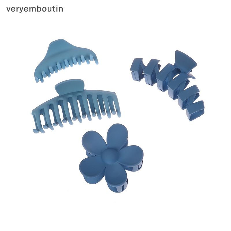 Set 8 Kẹp Tóc Càng Cua Màu Trơn Thời Trang Cho Nữ