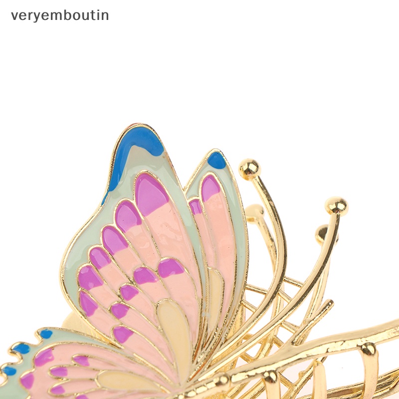 1 Kẹp Tóc Càng Cua Bằng Kim Loại Sơn Hình Bướm Thanh Lịch n