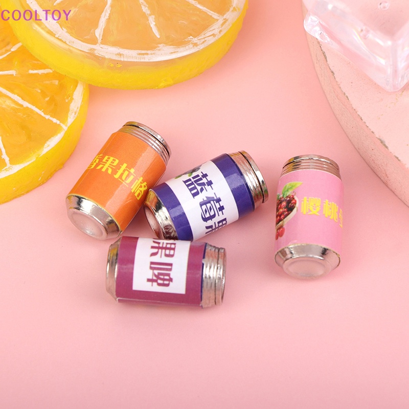 Bộ 4 Mô Hình Lon Nước Ép Trái Cây 1: 12 Trang Trí Nhà Búp Bê