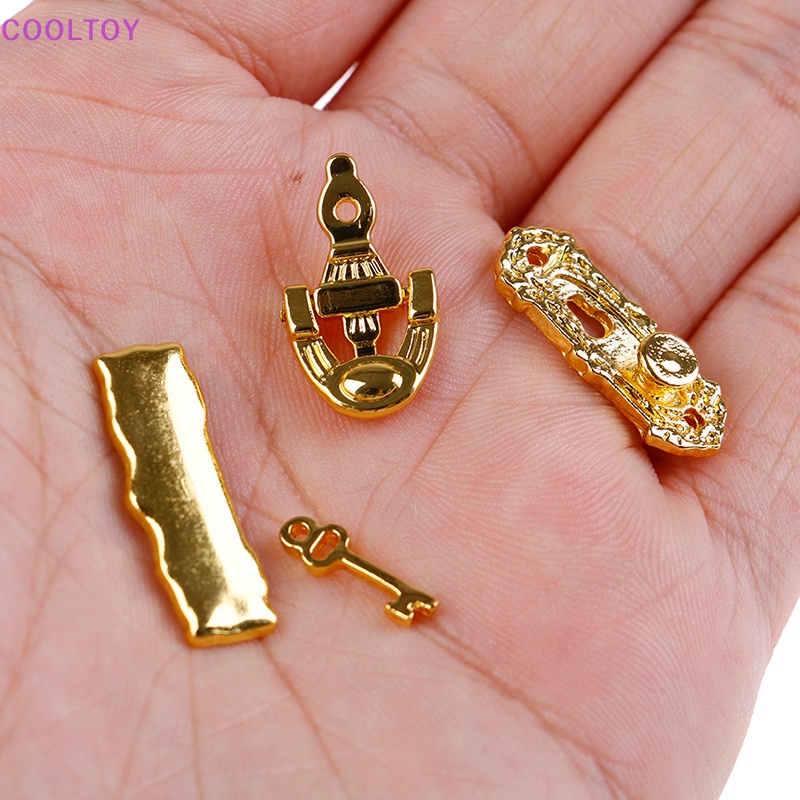 Cooltoy Set 4 Cửa Kim Loại Mini Tỷ Lệ 1: 12 Dành Cho Nhà Búp Bê