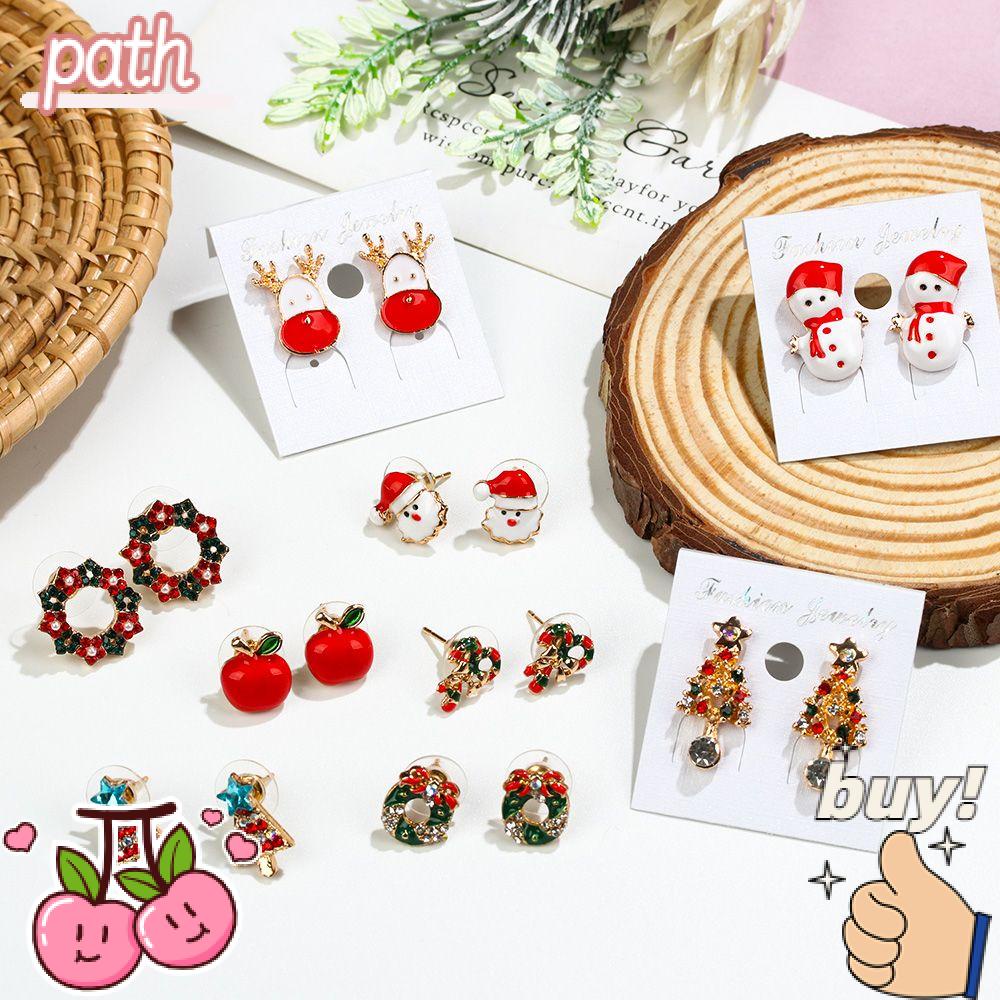 Bông Tai Bằng Acrylic In Họa Tiết Giáng Sinh / Chuông / Người Tuyết Xinh Xắn